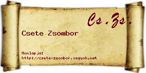 Csete Zsombor névjegykártya